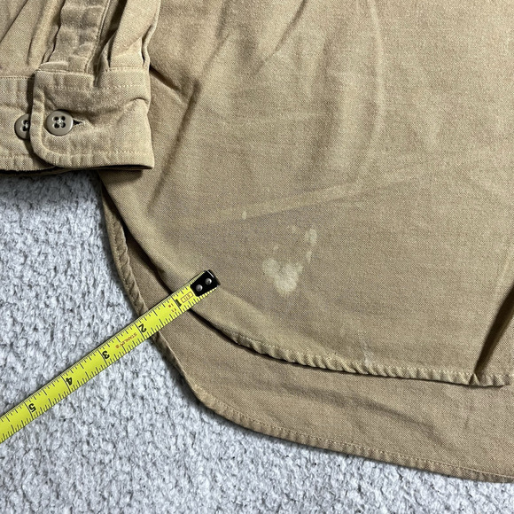 LL Bean Shirt Mens XL Beige Shooting Padded Elbow Patch Outdoor Hunting Work - Picture 2 of 13